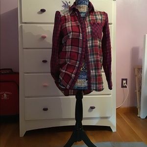 plaid button down